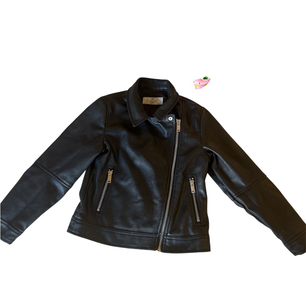 H&M unisex Black Faux Leather Outerwear size 7
